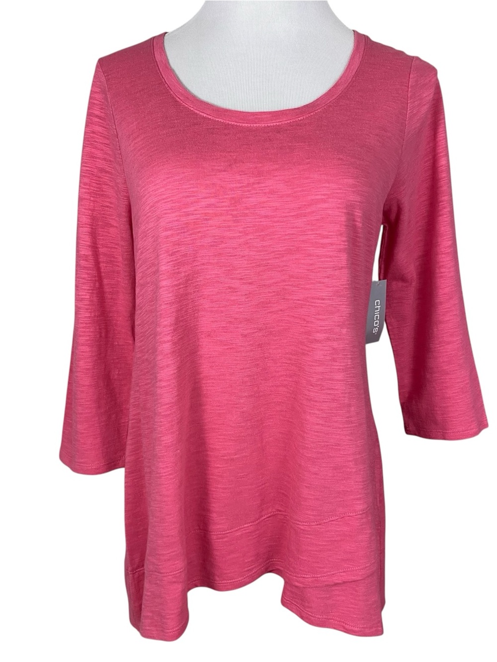 CHICO'S The Ultimate Tee Crossover Shirt Womens Size 1 (Medium) Cotton Modal
